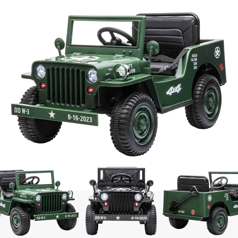 Riiroo 12V 4Wd Off-Road Army Jeep - Mini 2