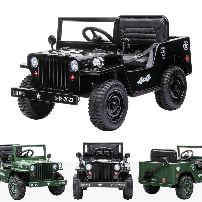 Riiroo 12V 4Wd Off-Road Army Jeep - Mini 2