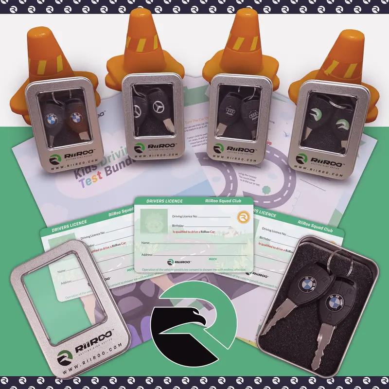 Riiroo Driving Test Kit - Certificate - License - Cones - Set Of Keys Bundle 1