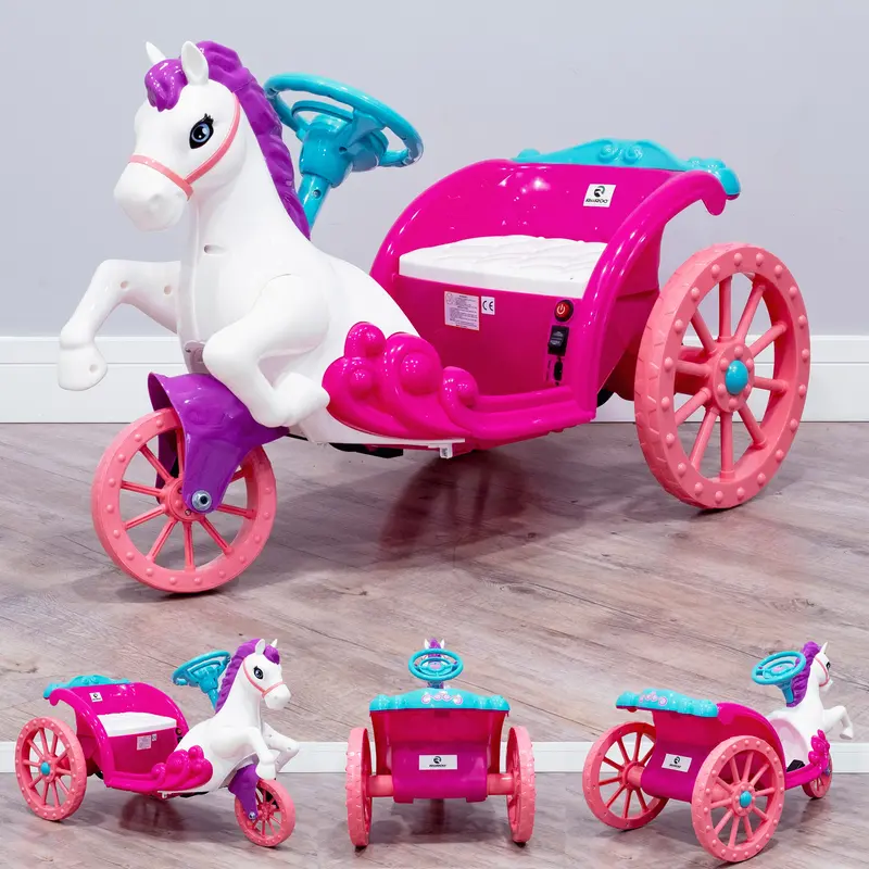 Riiroo Unicorn Princess Electric Carriage - Pink 1