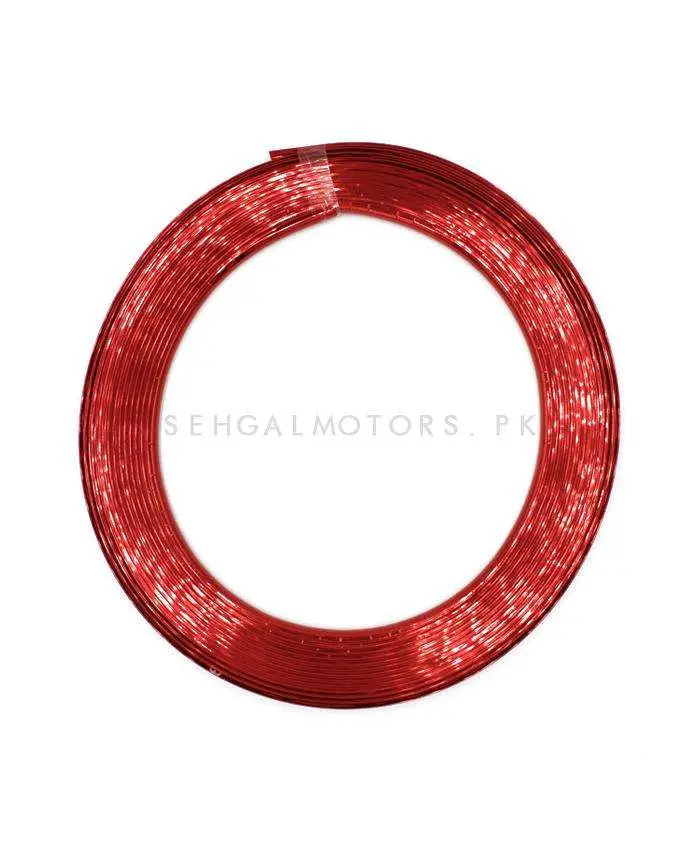Rim Pvc Line Defining Plastic Strip - Red - Car Styling Wheel Rims Protector Decor Strip Rubber Tire Guard Line 1