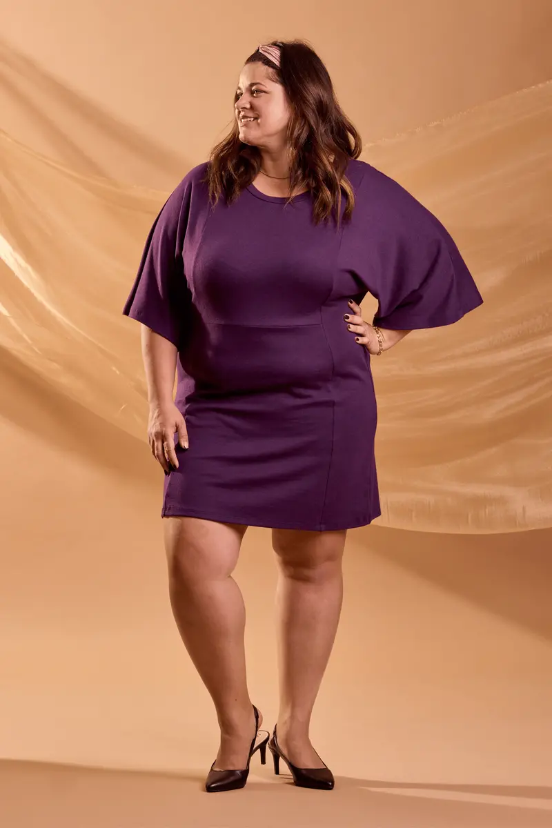 Robe Manches Kimono - Mauve 1