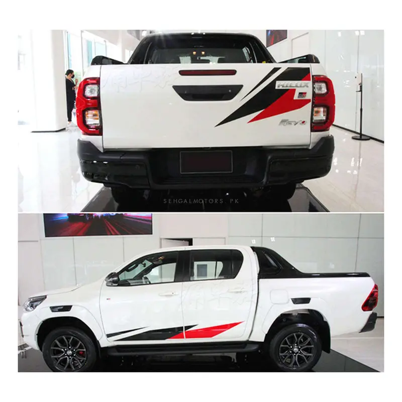 Rocco Gr Sports Door Stickers Black & Red 5 Pcs 2