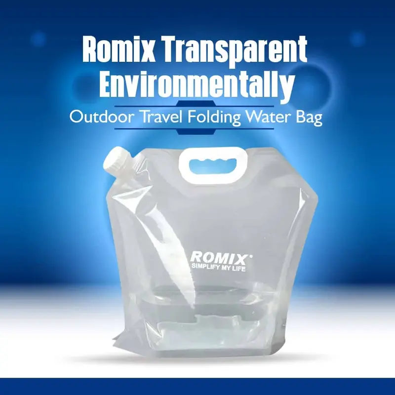 Romix Transparent Environmentally Outdoor Travel Folding Water Bag - Foldable Drinking Containers Tank Multi 1