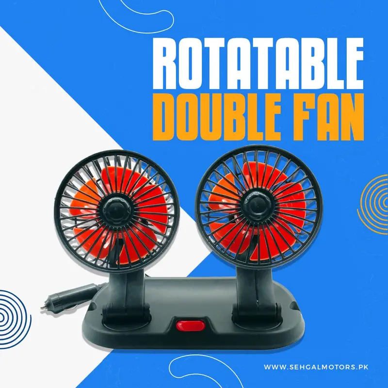 Rotatable Dual Speed Car Electric Fan - Car Double Fan For Dashboard | Universal Dual Fan 1