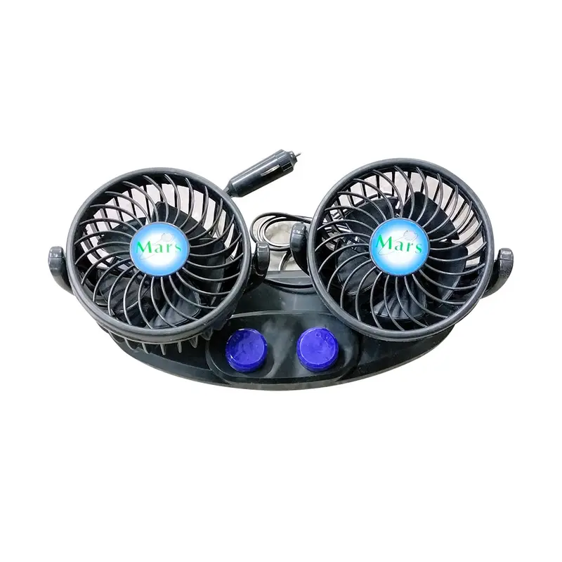 Rotatable Dual Speed Car Electric Fan - Car Double Fan For Dashboard | Universal Dual Fan 12V 2 Speed 2