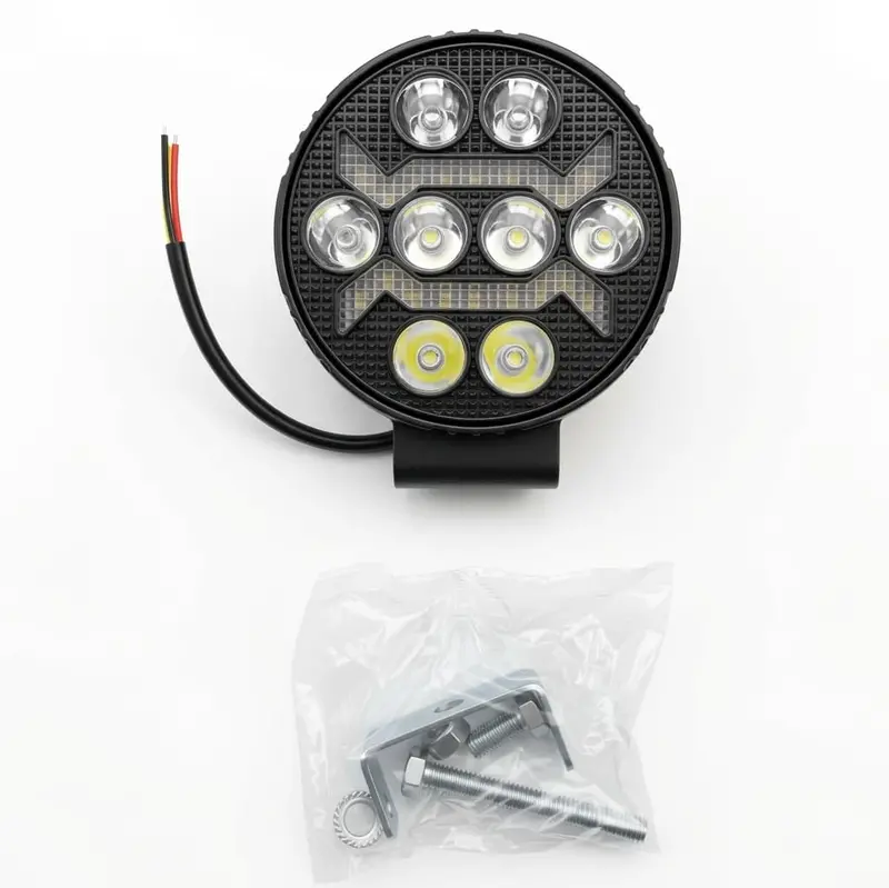 Round Shape 8 Led Smd Projector Style Fog Light With Drl 12V-24V 2