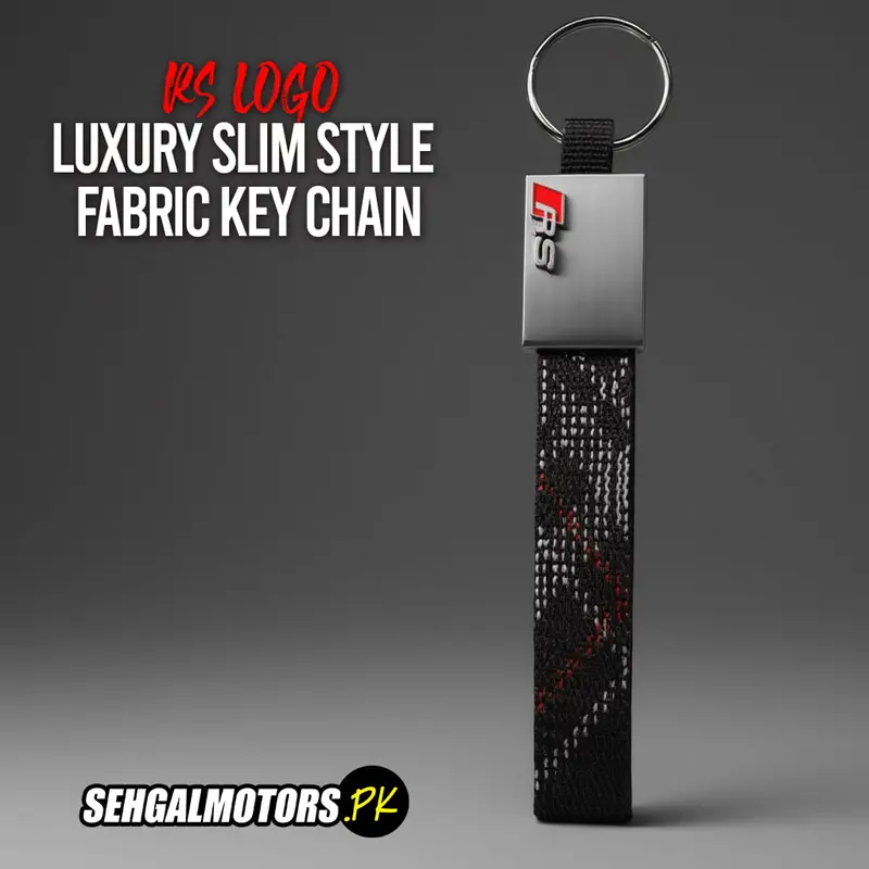 Rs Logo Luxury Slim Style Fabric Keychain 1