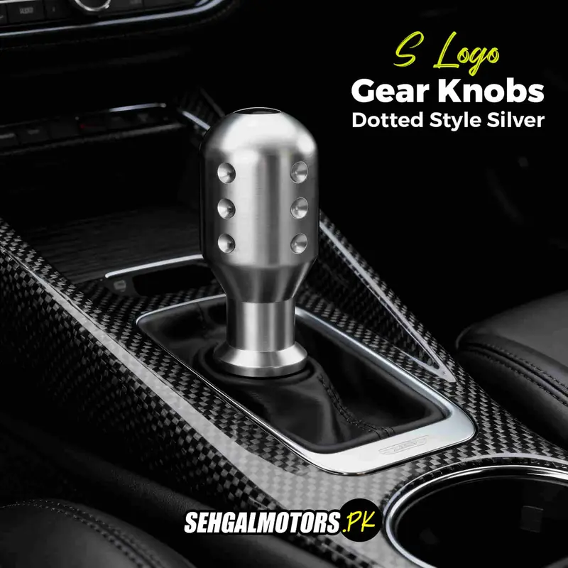 S Logo Gear Knobs Dotted Style Silver 1