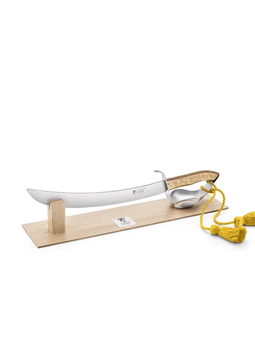 Sabre À Champagne Design (Chêne Avec Garde En Aluminium Et Socle) - Claude Dozorme 1