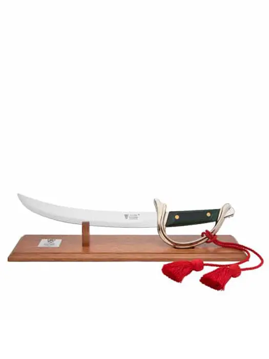 Sabre À Champagne Lafayette Avec Manche Vert Et Socle - Claude Dozorme 1