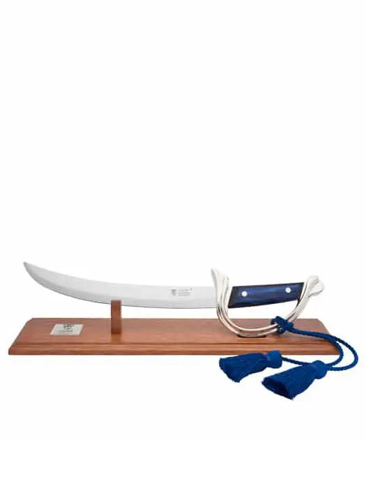Sabre À Champagne Lasalle Avec Manche Bleu Et Socle - Claude Dozorme 1