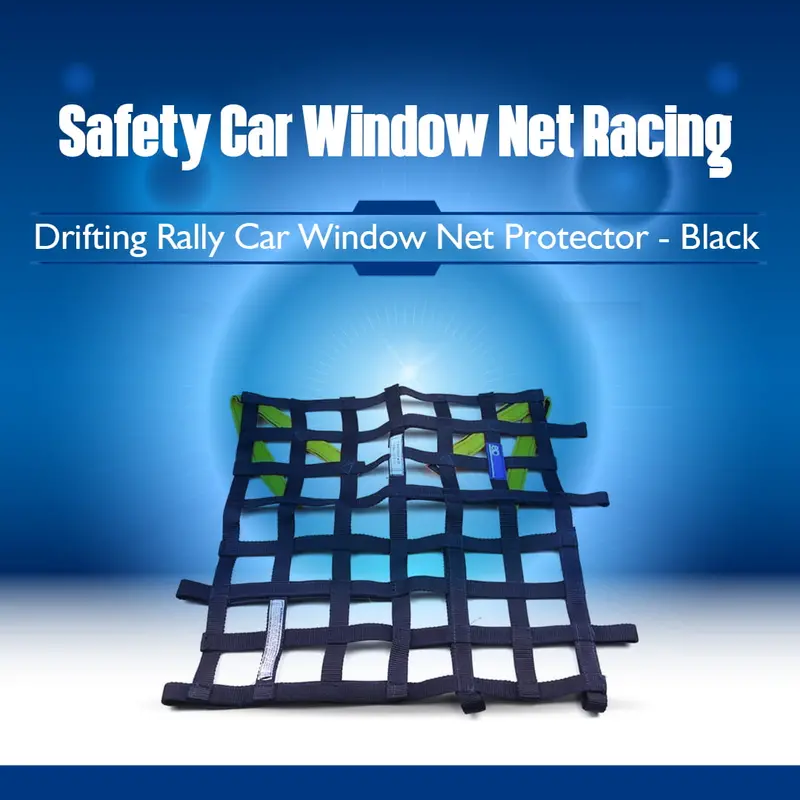 Safety Car Window Net Racing Drifting Rally  - Black - Car Window Net Protector 1