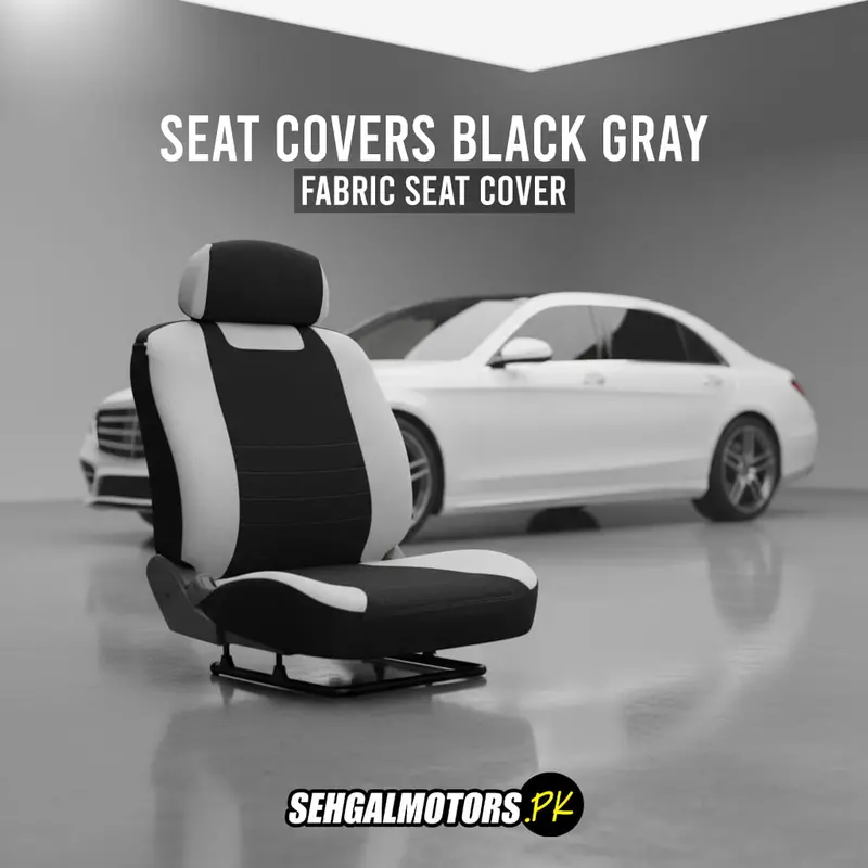 Seat Covers Black Gray - Fabric Seat Cover | Soft Cloth Type Seat Cover 1