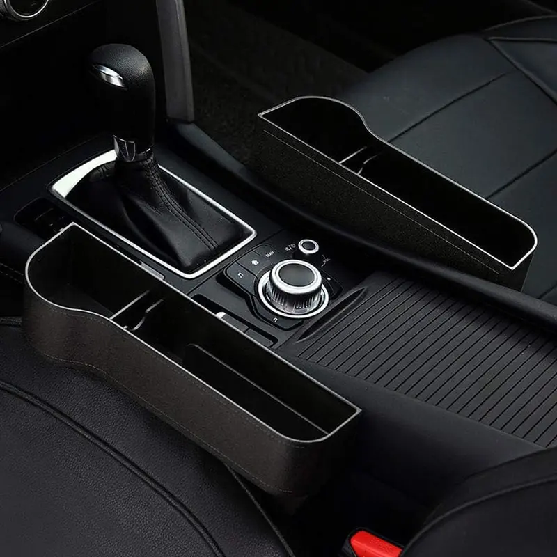 Seat Gap Filler Plastic With Cup Holder Black -Each 1