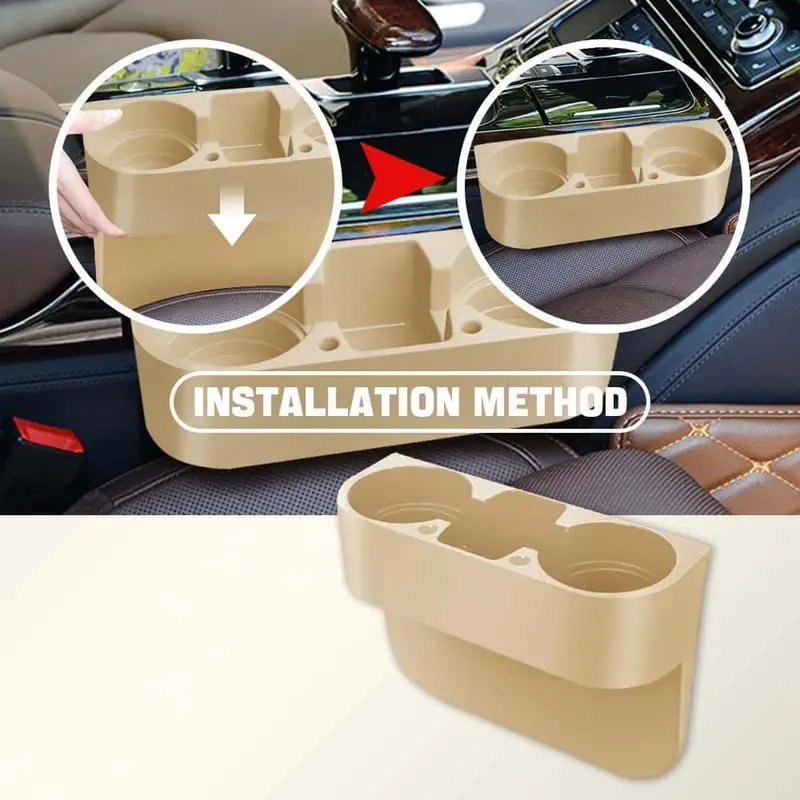 Seat Gap Filler With Cup Drink Holder Beige - Each 1