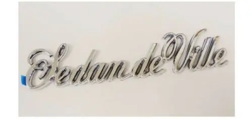 Sedan Deville Chrome Script Emblem Pair 1