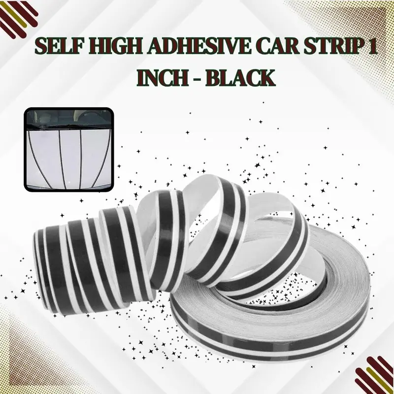 Self High Adhesive Car Strip 1 Inch - Black 1