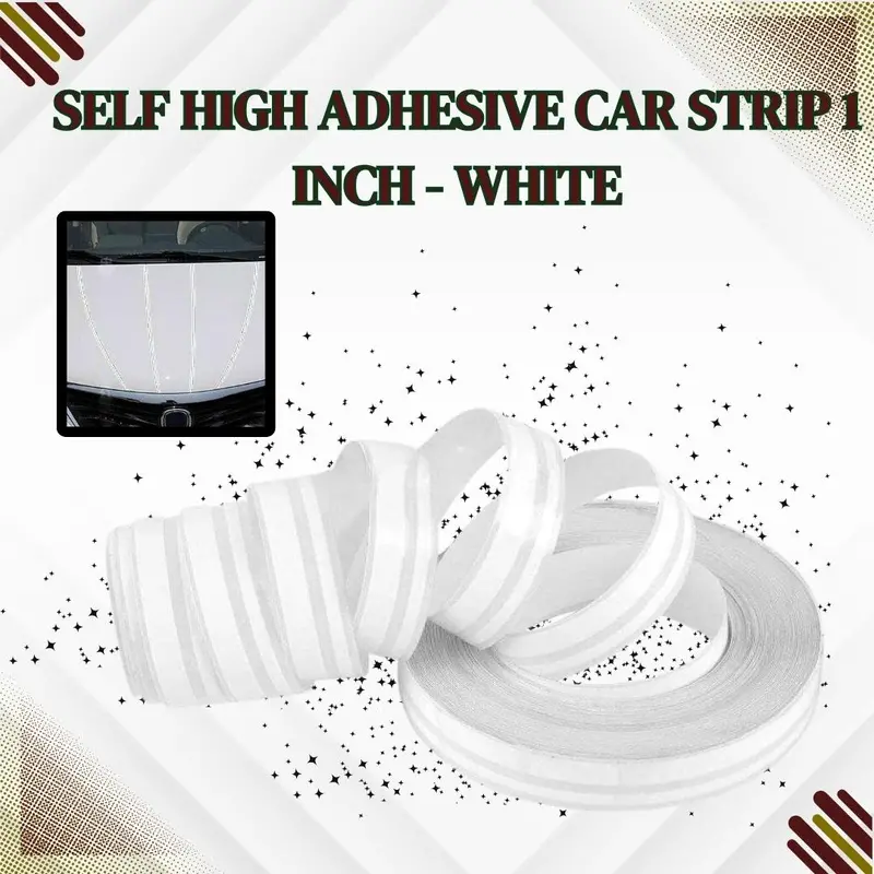 Self High Adhesive Car Strip 1 Inch - White 1
