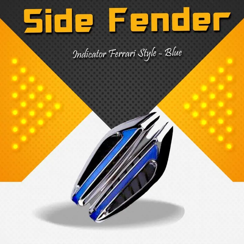 Side Fender Indicator Ferrari Style - Blue - Auto Car Led Fender Turn Signal Side Marker Light Lamp Indicator 1