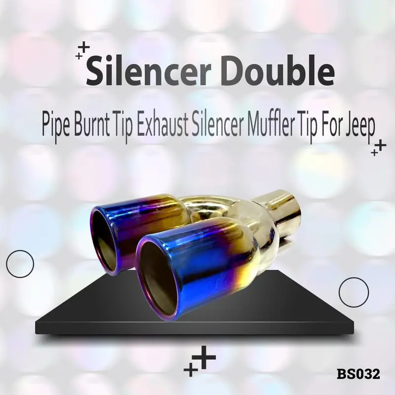 Silencer Double Pipe Burnt Tip Exhaust Silencer Muffler Tip For Jeep - Bs032 1