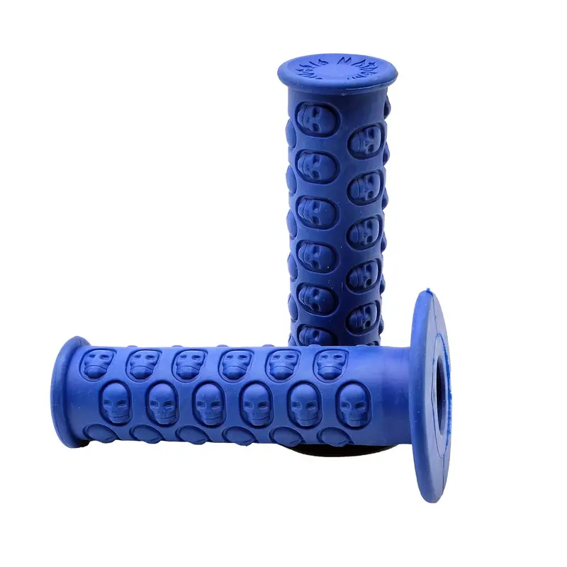 Skeleton Design Soft Rubber Handle Grips For Bikes Pair - Blue 2