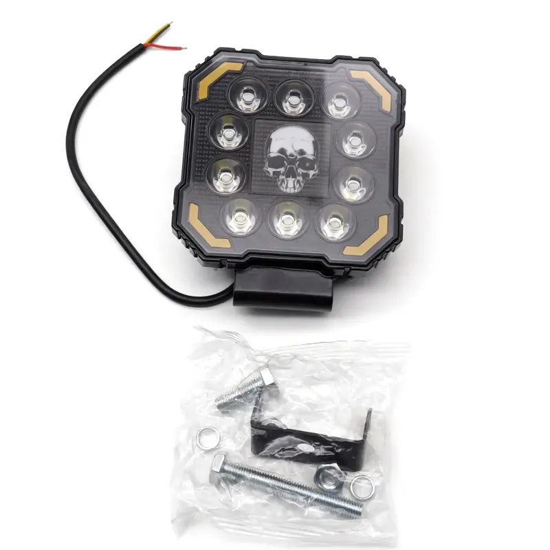 Skull 10 Led Smd Projector Style With Drl Fog Light For Bike 2