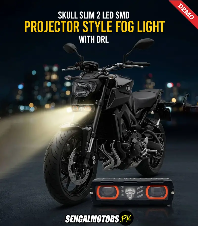Skull Slim 2 Led Smd Projector Style Fog Light With Drl For Bikes 6016 1