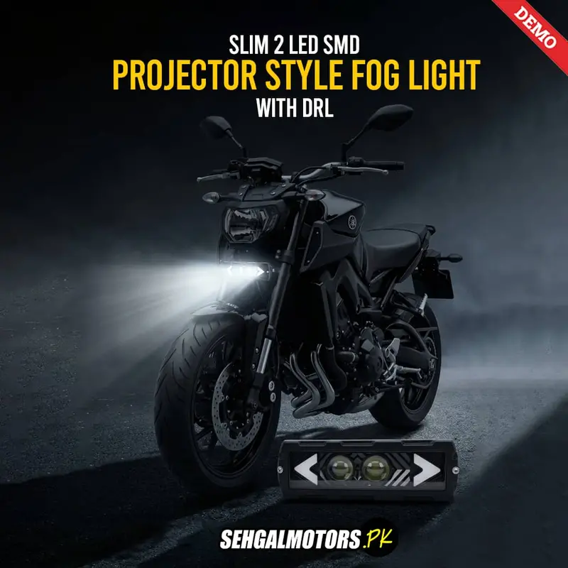 Slim 2 Led Smd Projector Style Fog Light With Drl For Bikes 6005 1