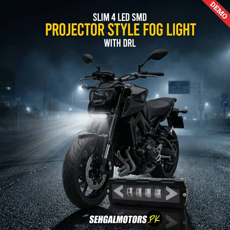 Slim 4 Led Smd Projector Style Fog Light With Drl For Bikes 6004 1