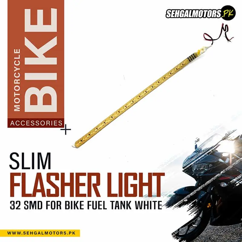 Slim Flasher Light 32 Smd For Bike Fuel Tank White 1