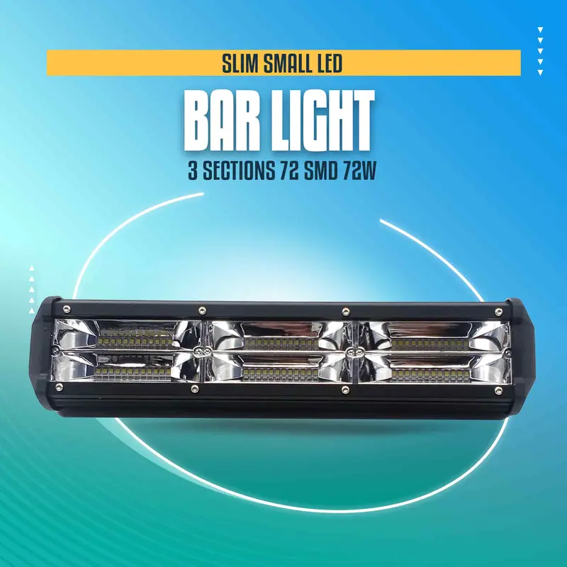 Slim Small Led Bar Light 3 Sections 72 Smd 72W - 34.29 Cm 1