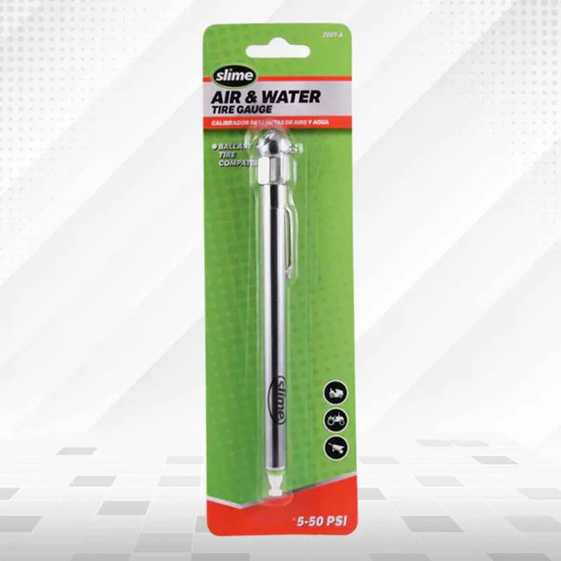 Slime Tyre / Tire Pressure Guage With Nozzle Caps 2007-A  5-50 Psi 1