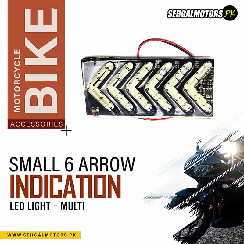 Small 6 Arrow Indication Led Light For Motorcycle Bike- Multi A003275 1