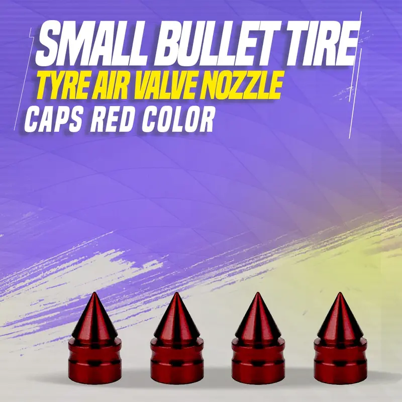 Small Bullet Tire Tyre Air Valve Nozzle Caps Red Color 1