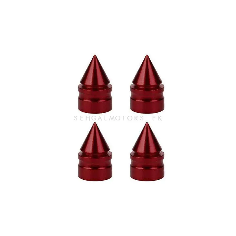 Small Bullet Tire Tyre Air Valve Nozzle Caps Red Color 2