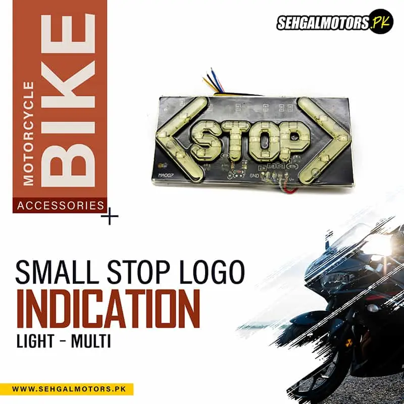 Small Stop Logo Indication Light For Motorcycle Bike - Multi A003272 1