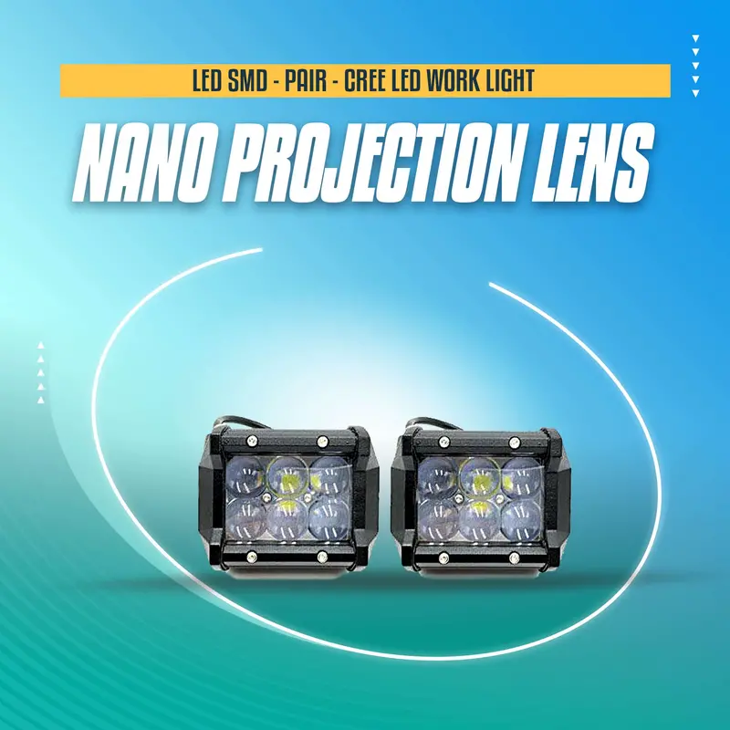 Smd Led Cree Bar With Nano Projection Lens - Pair - Cree Led Work Light Flood Spot Light Offroad Driving Led Light Bar 1