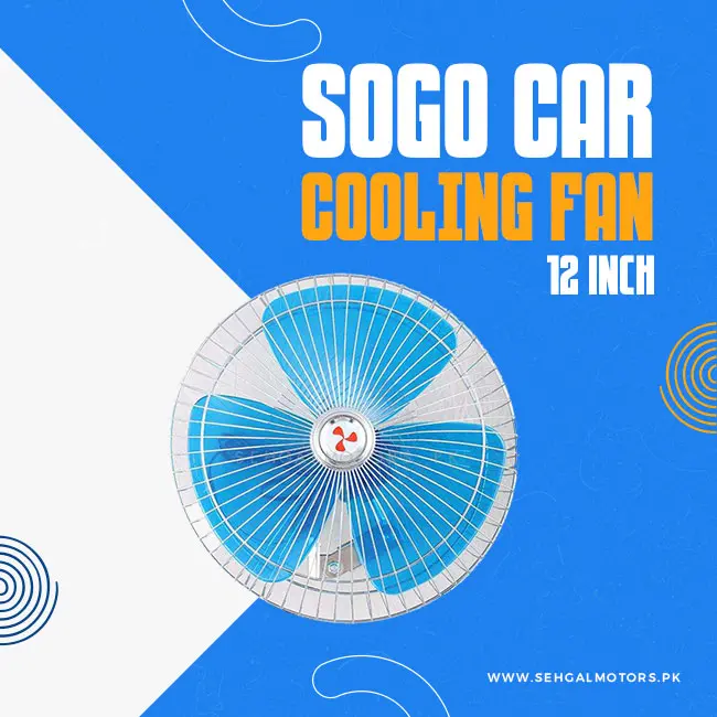 Sogo Car Fan Blue 12 Inch - Cooling Fan | Car Cool Gadget | Fan Cooler | Air Vent Conditioner Fan 1