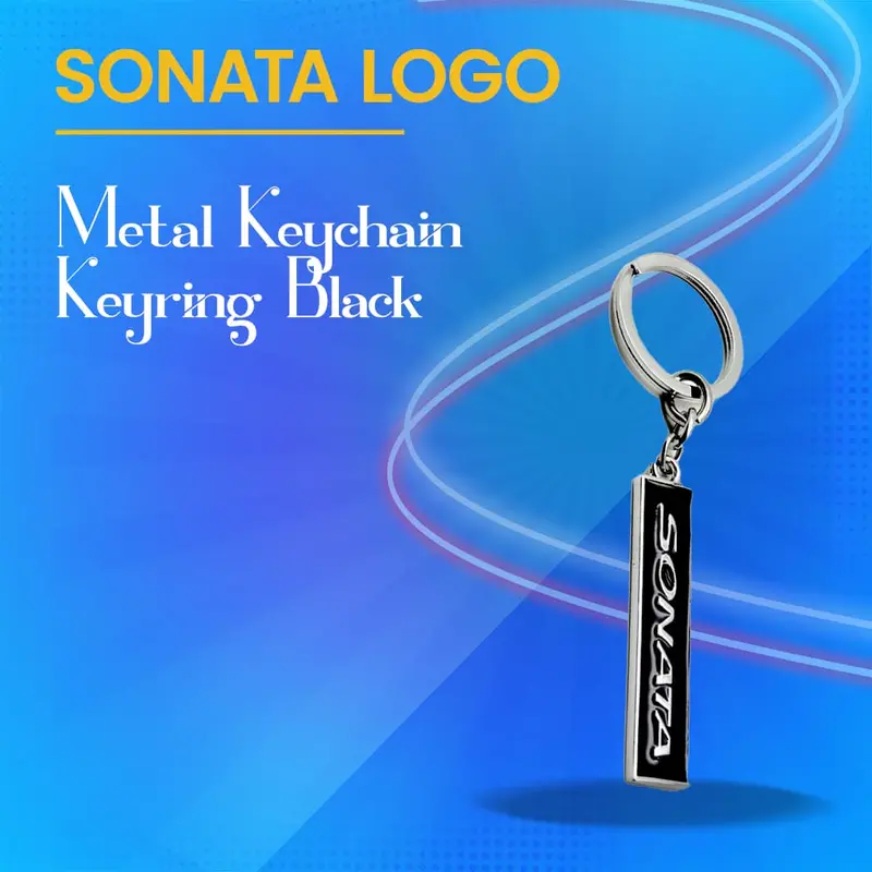 Sonata Metal Keychain Keyring - Black 1