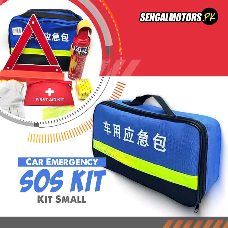 Sos Car Emergency Kit Small - Towing Strap Hook, Gloves, Fuse And Hand Held Torch 1