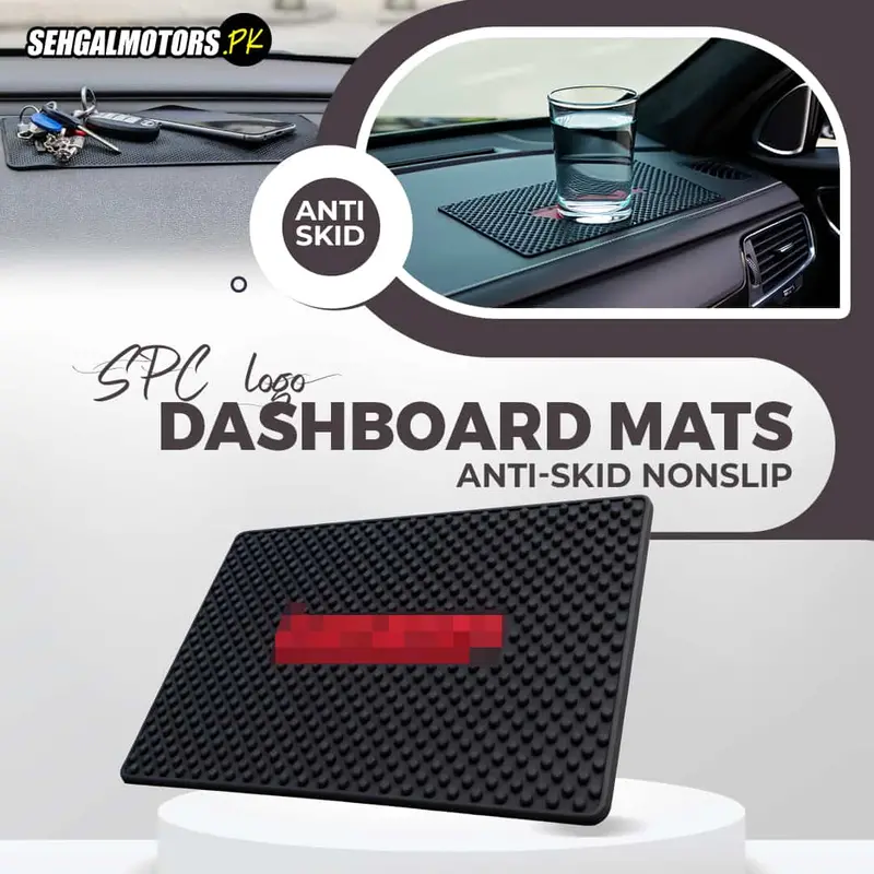 Spc Anti-Skid Nonslip Dashboard Mats Black With Red Logo 1