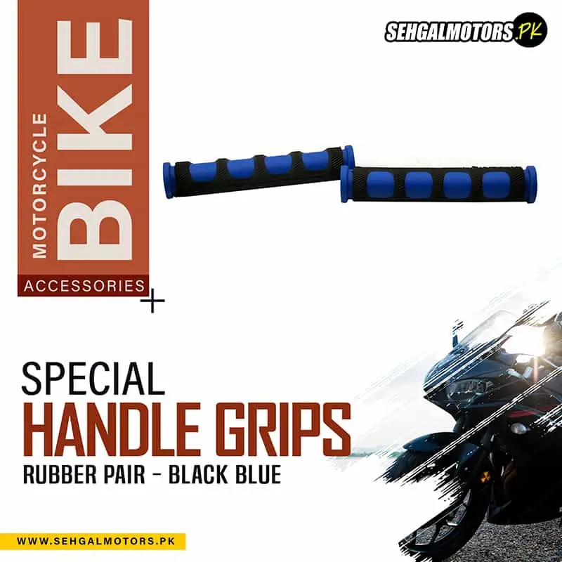 Special Grips Rubber Motorcycle Bike Front Brake And Clutch Lever Grips Pair - Black Blue 1