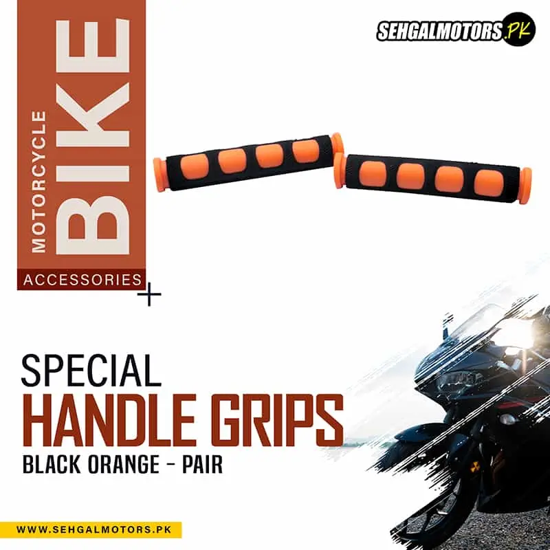 Special Grips Rubber Motorcycle Bike Front Brake And Clutch Lever Grips Pair - Black Orange 1