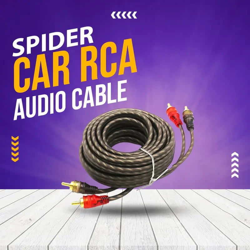 Spider Car Rca Cable Audio & Accessories - Amplifier Subwoofer Soundbar Speaker Wire | Rca Audio Cable 1