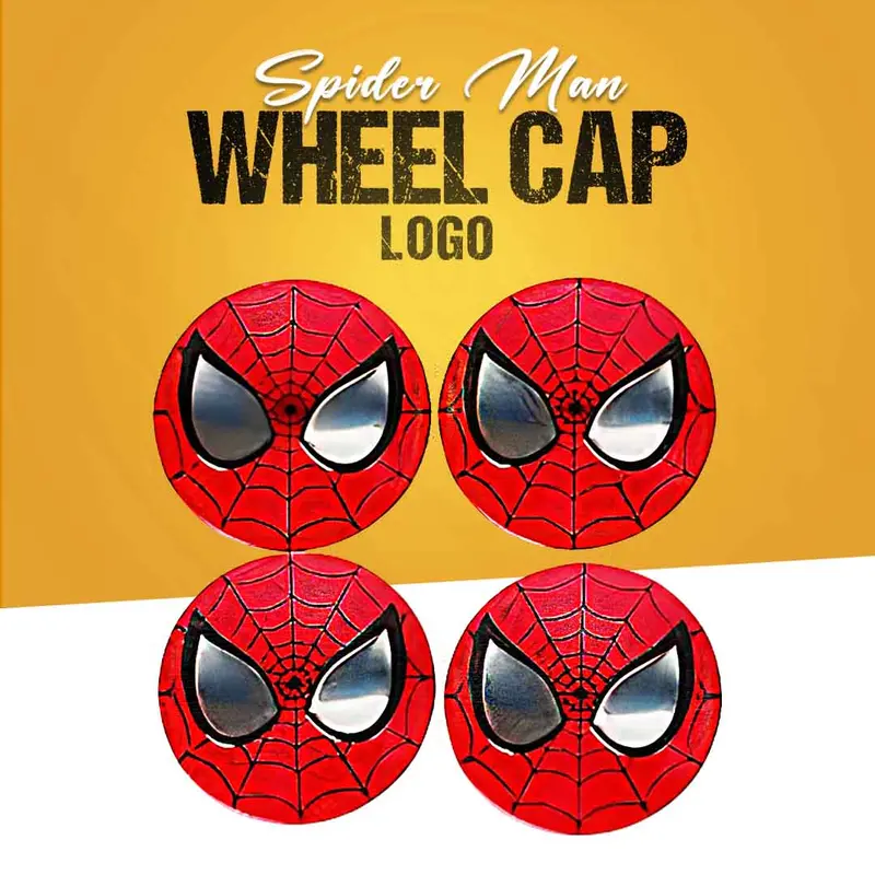 Spider Man Wheel Cap Logo Center Hub Badge Sticker - 4 Pcs 1