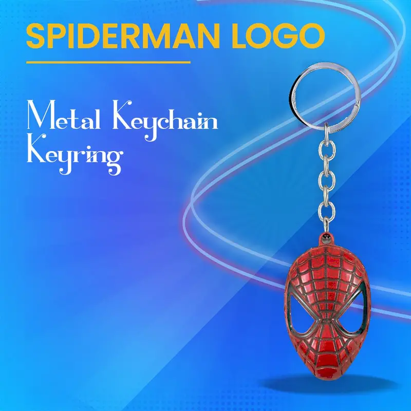 Spiderman Metal Keychain Keyring - Red 1