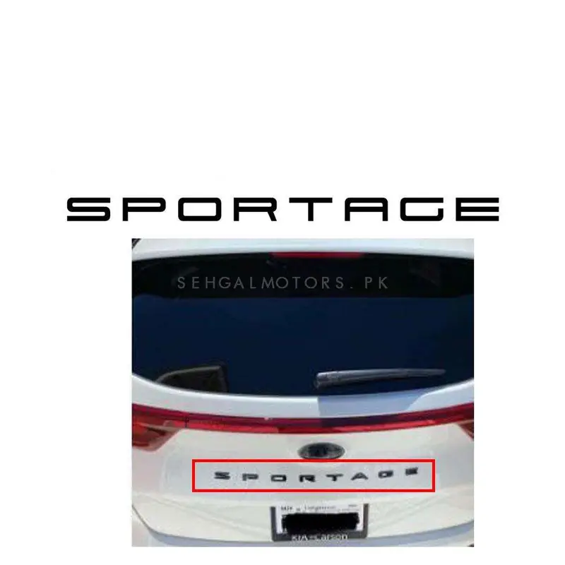 Sportage Back Trunk Sticker Like Porsche - Black - Sportage Alphabet Sticker | Vinyl Sticker 2