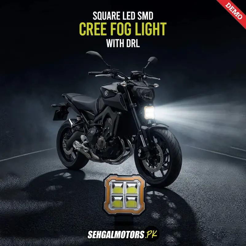 Square Led Smd Cree Fog Light With Drl For Bikes 4 Inches 8009 1