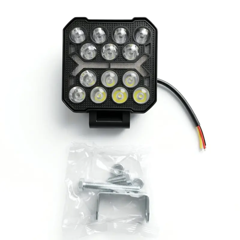 Square Shape 14 Led Smd Projector Style Fog Light With Drl 12V-24V 2
